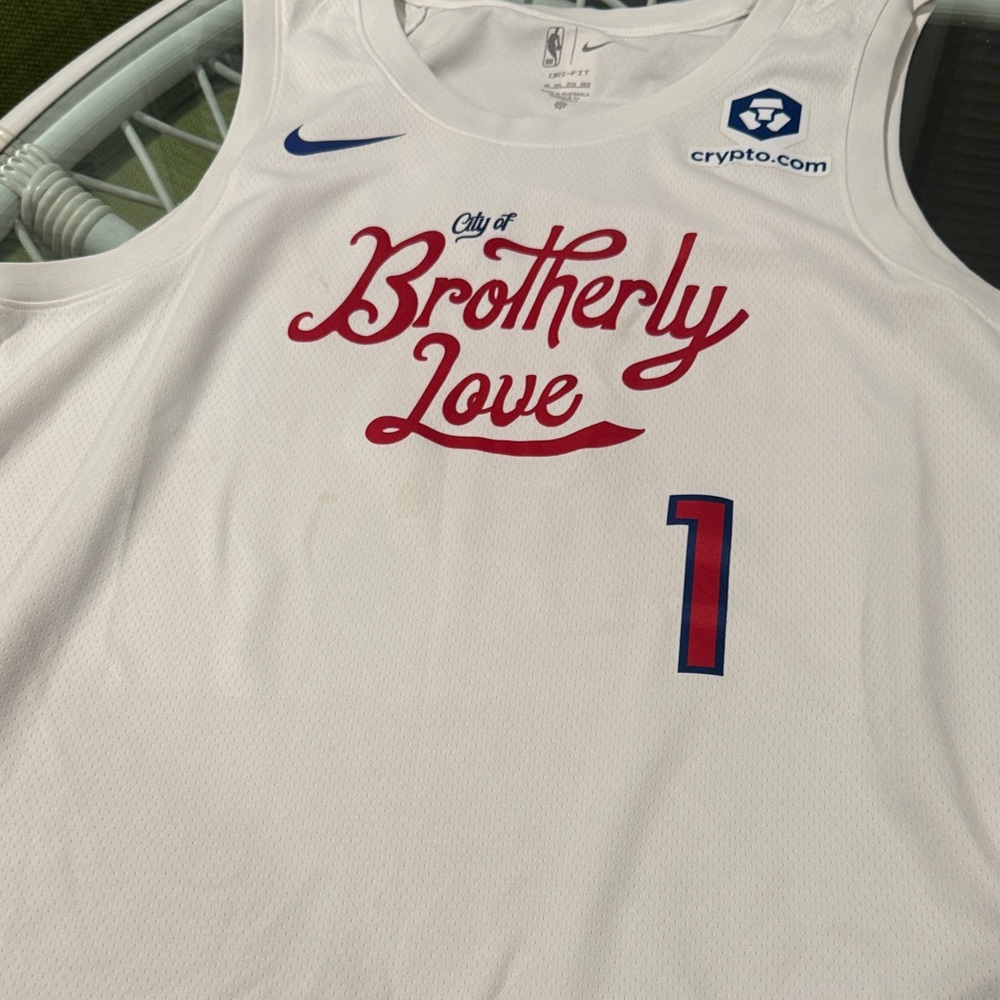 NBA Philadelphia White harden Jersey with Red and Blue Accents